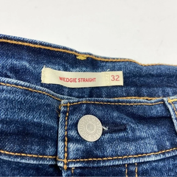 LEVI'S Wedgie Straight Jeans - Medium Destructed - 32 - Picture 5 of 10